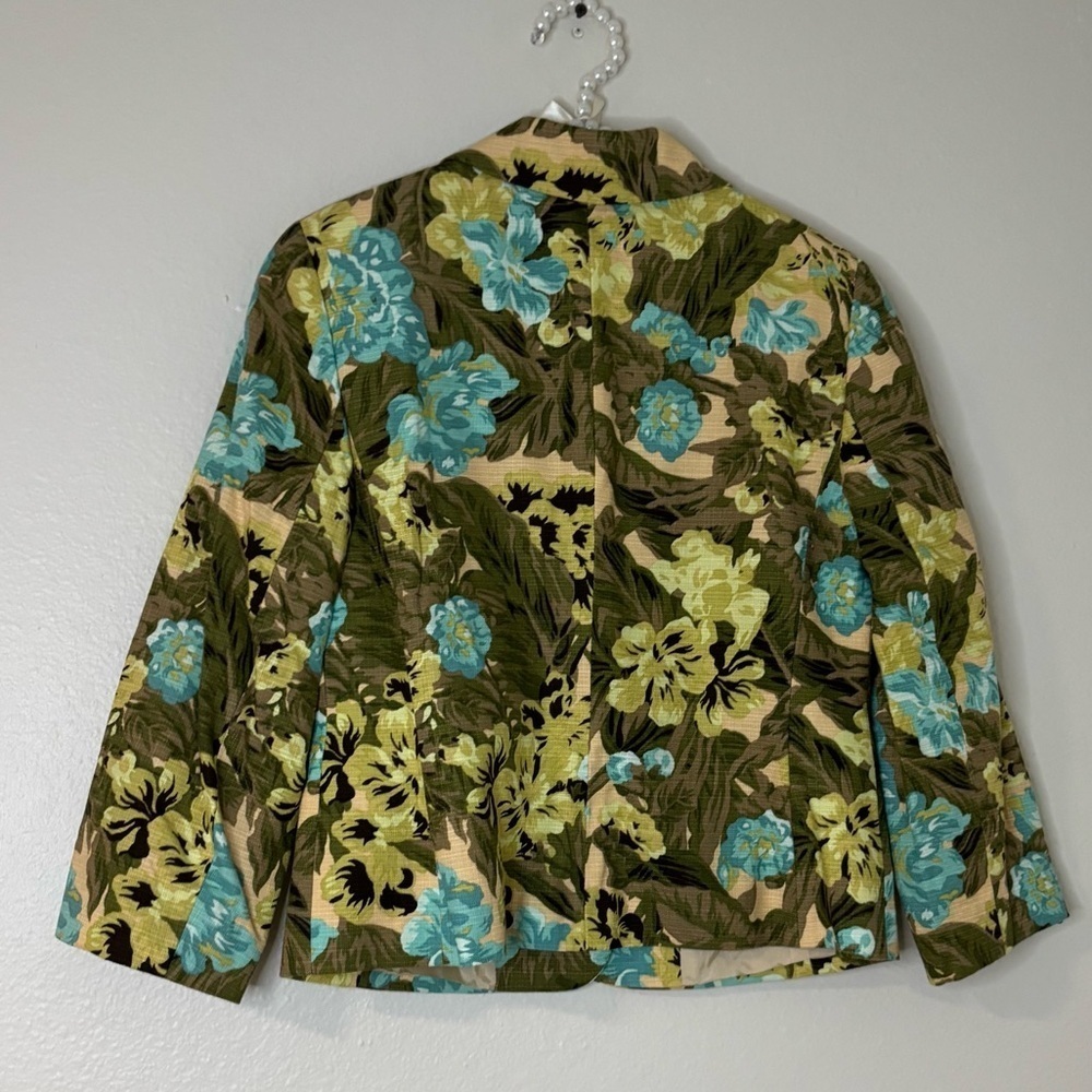 Ann Taylor Loft Women Petite Tropical Floral Print Blazer Jacket - Picture 11 of 11